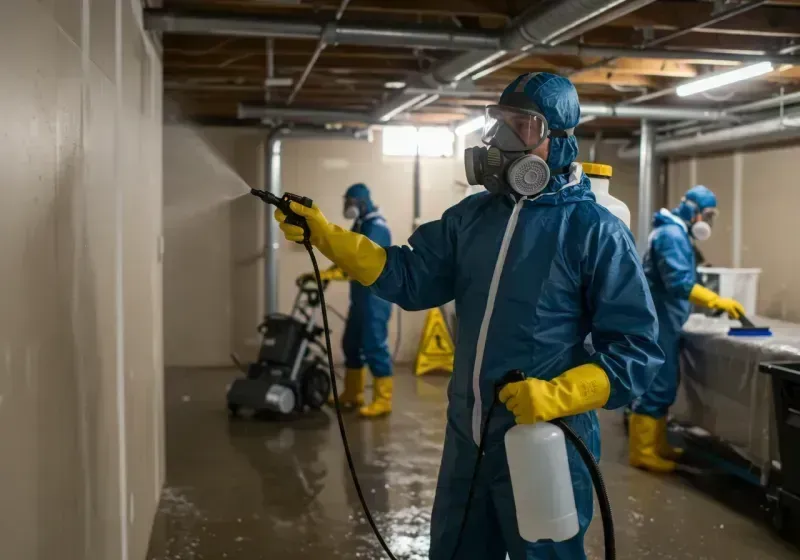 Basement Sanitization and Antimicrobial Treatment process in Berkeley Heights, NJ